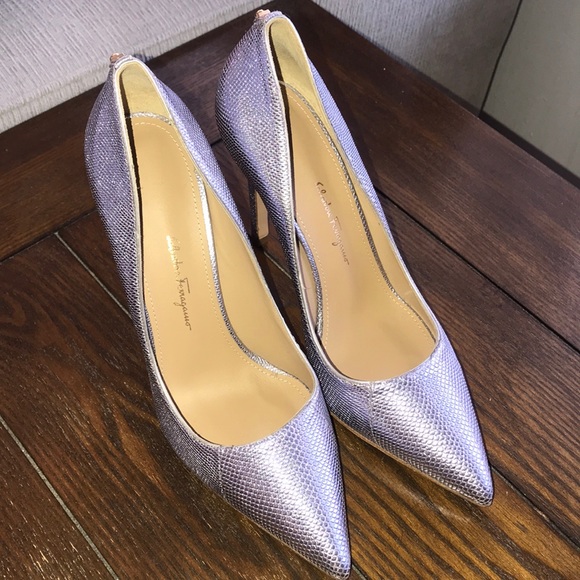Salvatore Ferragamo Shoes - Salvatore Ferragamo light purple snakeskin pumps. Size 7C. Never worn